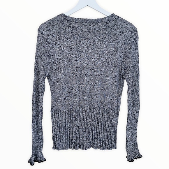 Nic + Zoe Gray & Black Button Down Sweater Cardigan Size Medium - Picture 6 of 9